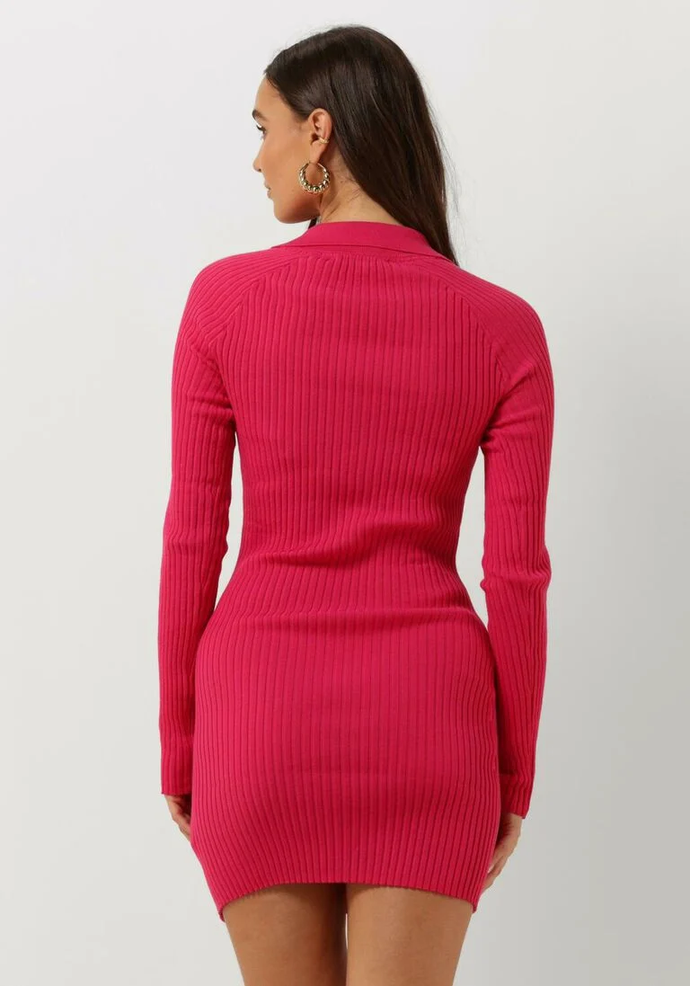 TOMMY JEANS roze tommy jeans mini jurk tjw collar badge sweater dress