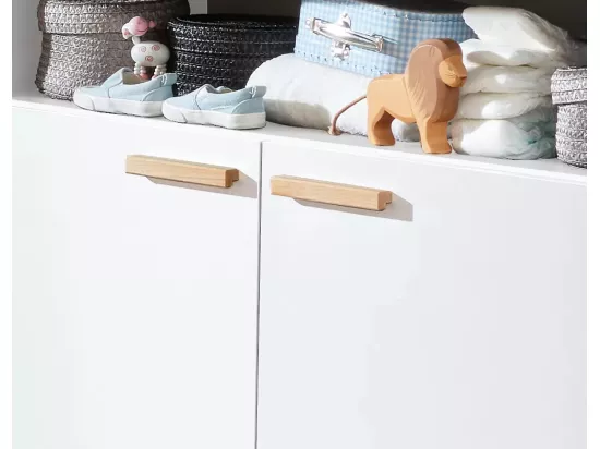 Commode à langer 2 portes mélaminé blanc Mathys