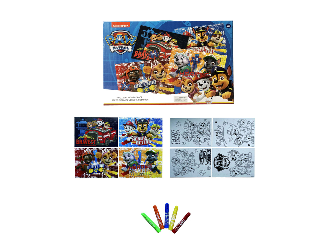 CONJUNTO DE 4 PUZZLES DUPLA FACE PAW PATROL