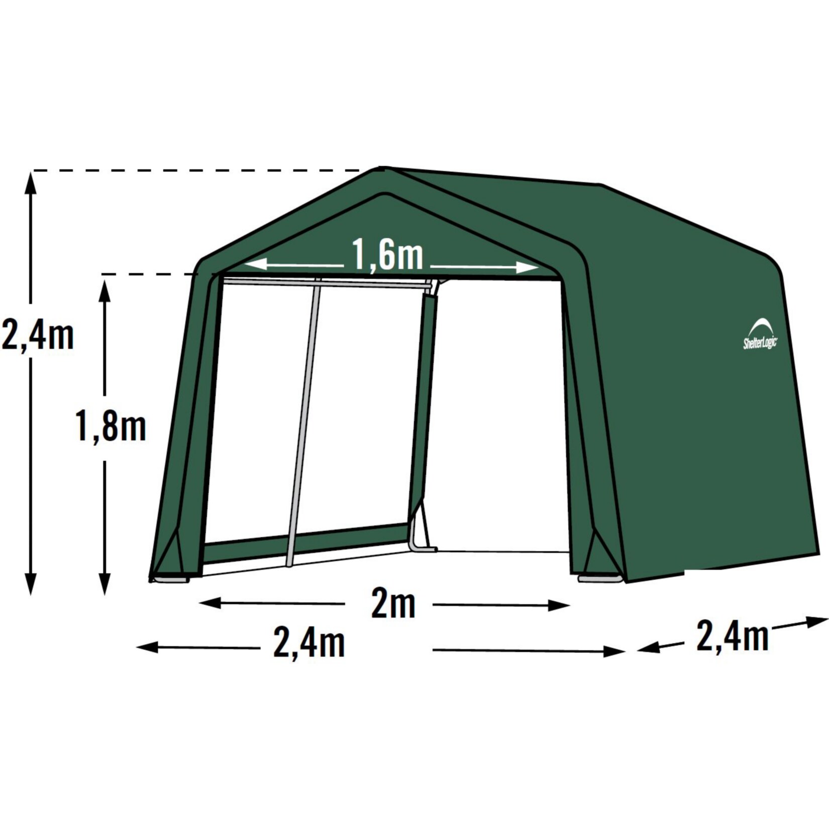 ShelterLogic Gerätehaus 5,76m² Grün