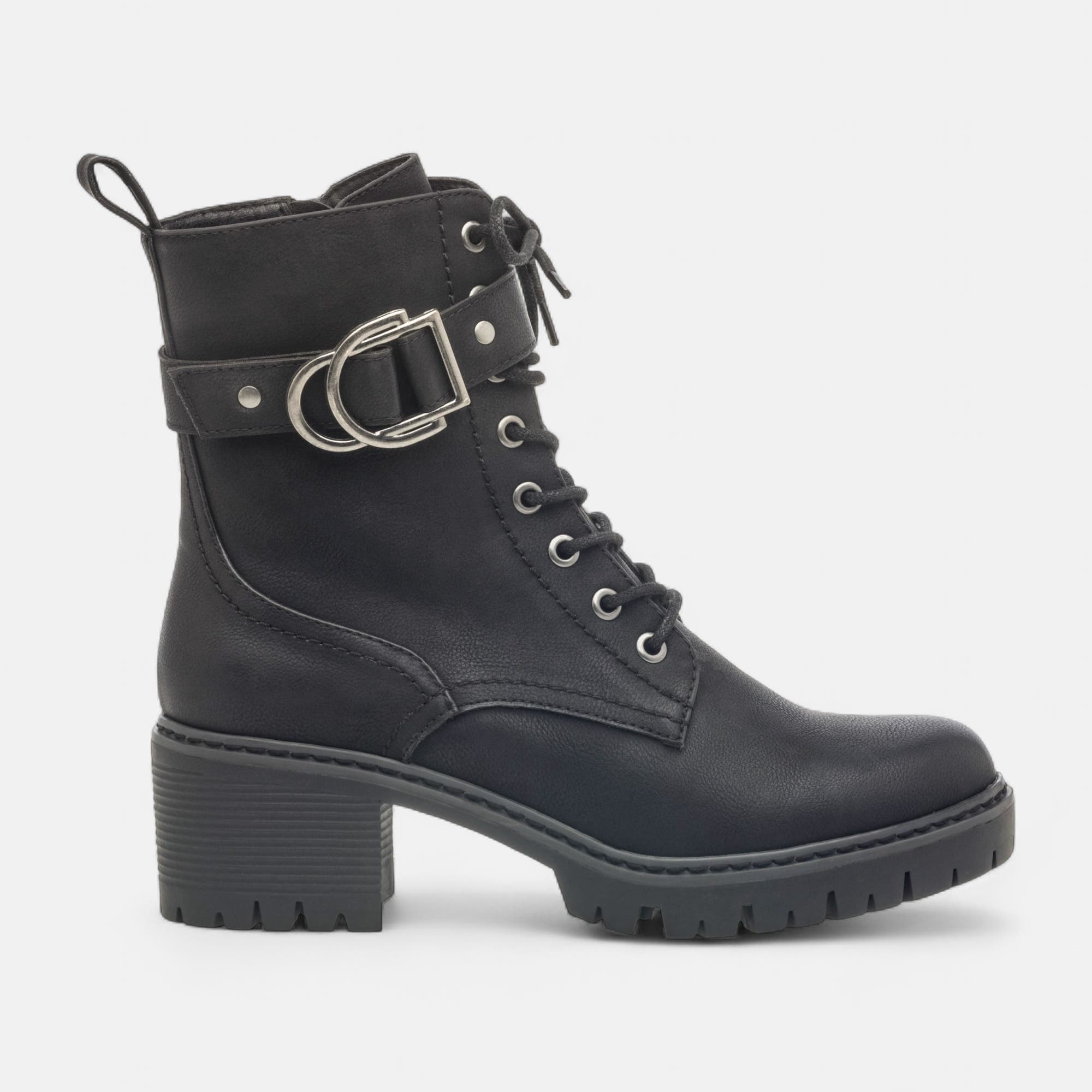 Bottines à lacets à talon Femme noir