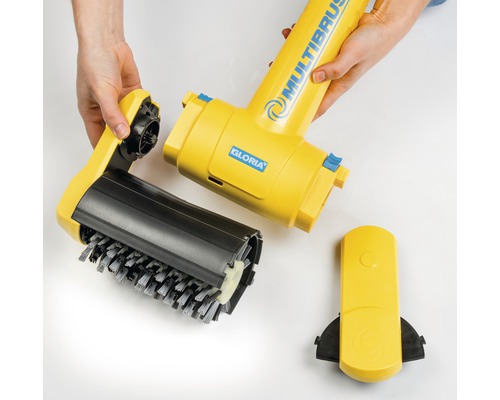 GLORIA MultiBrush speedcontrol - multifunctionele elektrische borstel 230V, voor terrasreiniging, onkruidbestrijding, gazononderhoud, incl. zachte steenborstel en voegenborstel