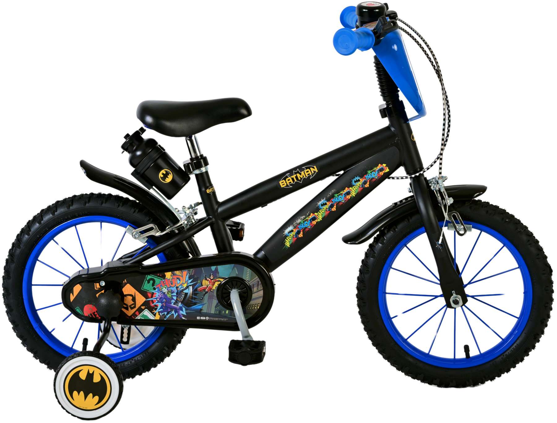 Kinderfahrrad Batman für Jungen 14 Zoll Kinderrad in Schwarz Fahrrad