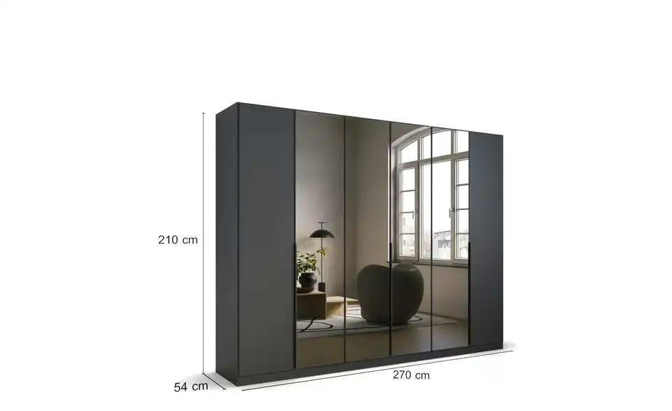 Drehtürenschrank Grau 271 cm 6 Stück