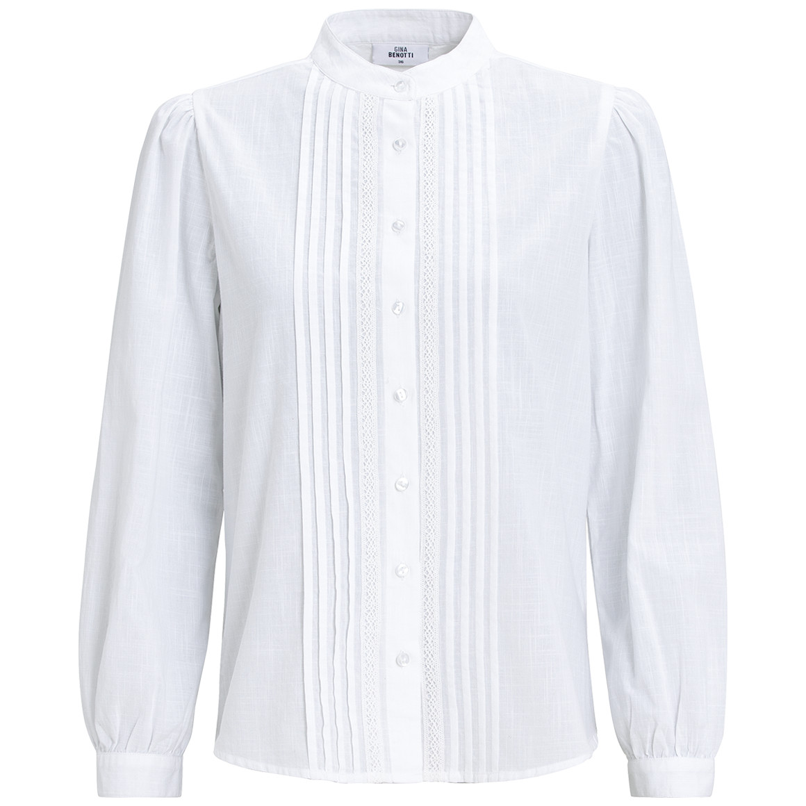 Gina Benotti Damen Bluse in Unifarben weiss