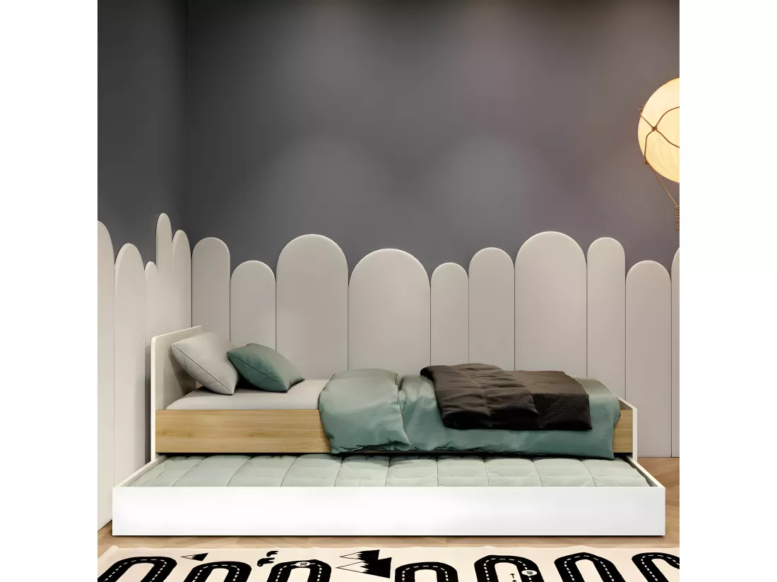 Lit bébé multifonction 70x130 cm panneaux de fibres bois ALBA
