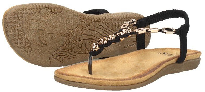 Sub55 Sandalen Plat zwart