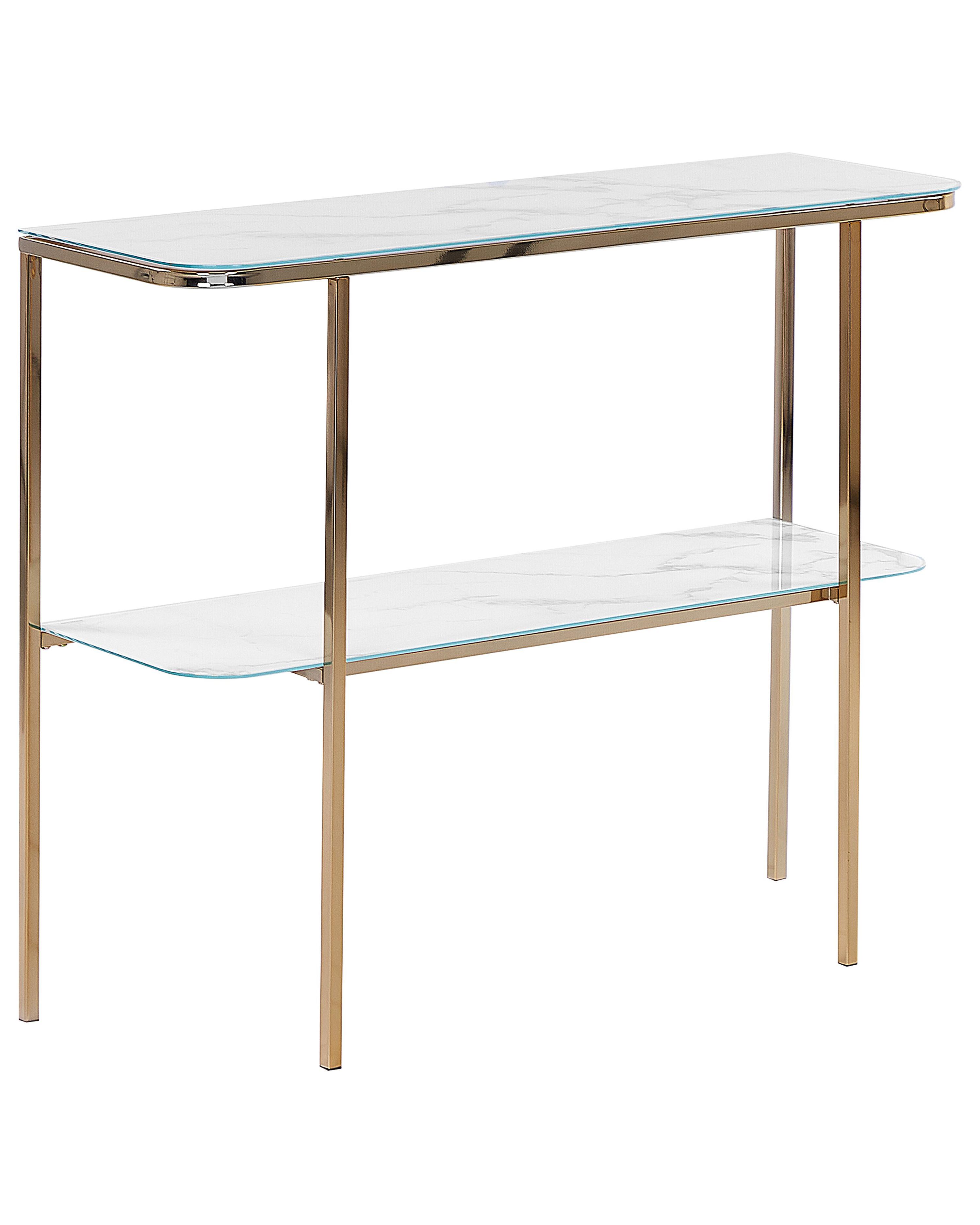 Sidetable CALVERT Veiligheidsglas Marmer/goud