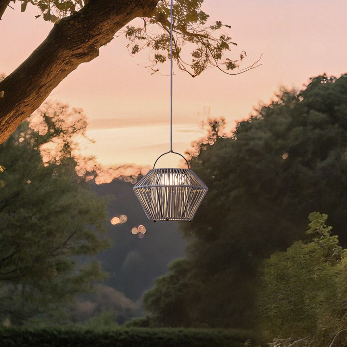 Bohemian tafellamp grijs incl. LED 3-staps dimbaar IP54 solar oplaadbaar - Duco