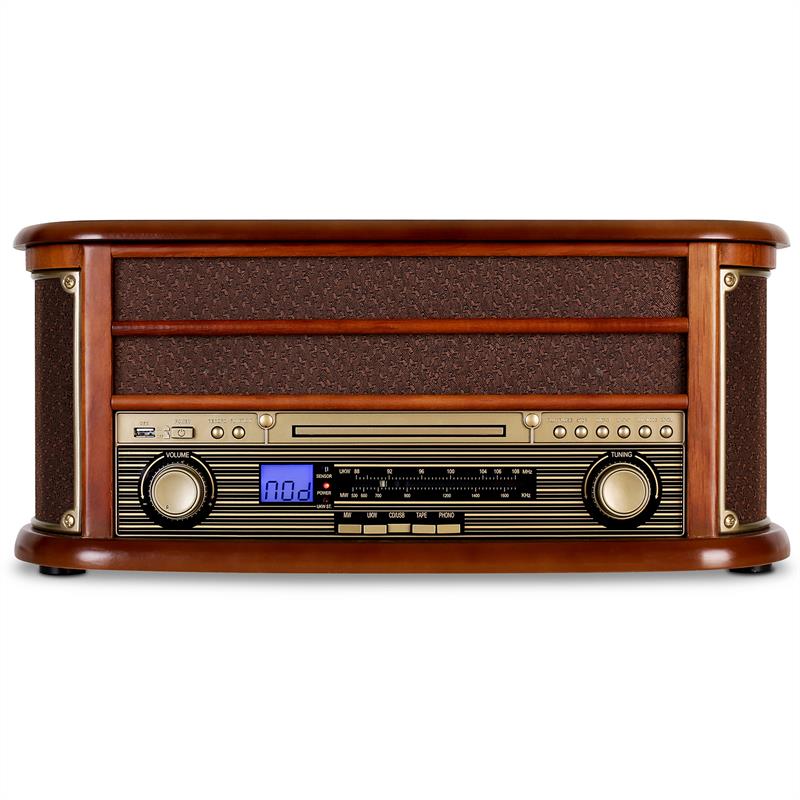 Belle Epoque 1908 Retro-Stereoanlage Bluetooth USB CD MP3 Braun