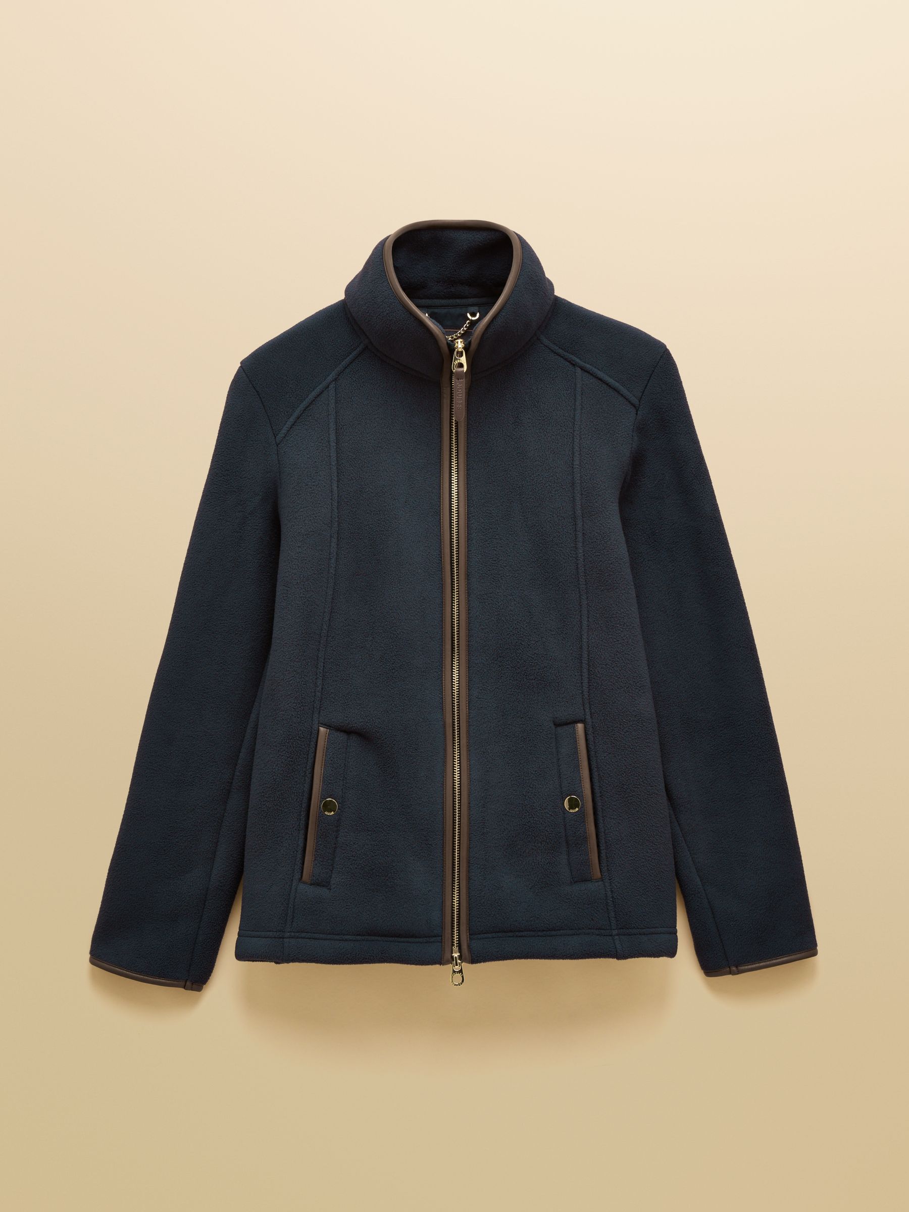 Marineblauw - Heritage fleece met doorlopende rits