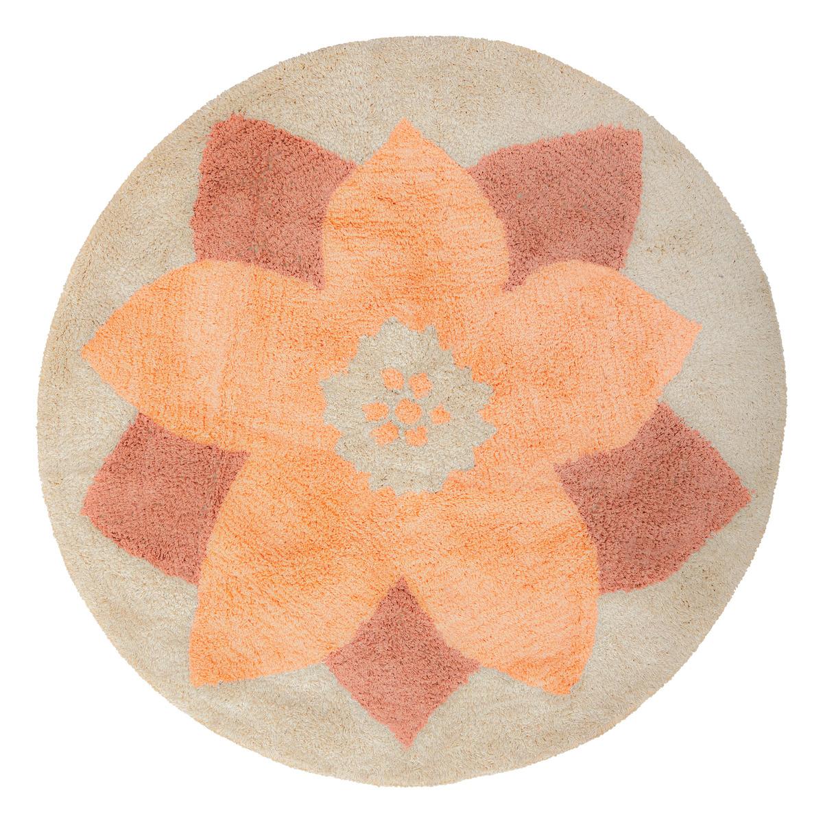 TAPIS COTON TUFTE FLEUR D.100 CM