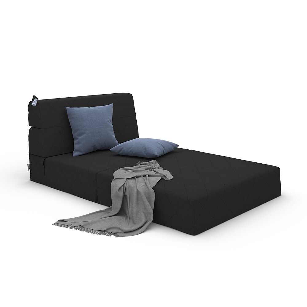 Vicco Sofa Lima Schwarz 100 cm mit Schlaffunktion