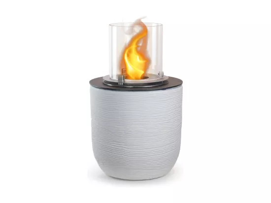 Brasero de jardin cheminée au bioéthanol pour intérieur et extérieur RAFFAELLO Blanc Perle d.35 x h55