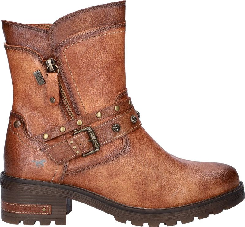 Mustang - Biker Boots - Cognac - Imitatieleer - Waterbestendig