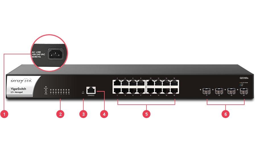 Switch VigorSwitch Q2200x 20 Port<br>2.5 Gigabit L2+ Managed Switch