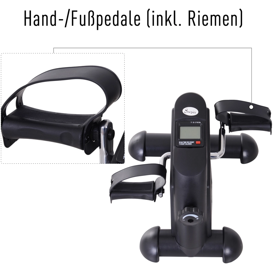 HOMCOM Pedaltrainer mit LCD-Display schwarz