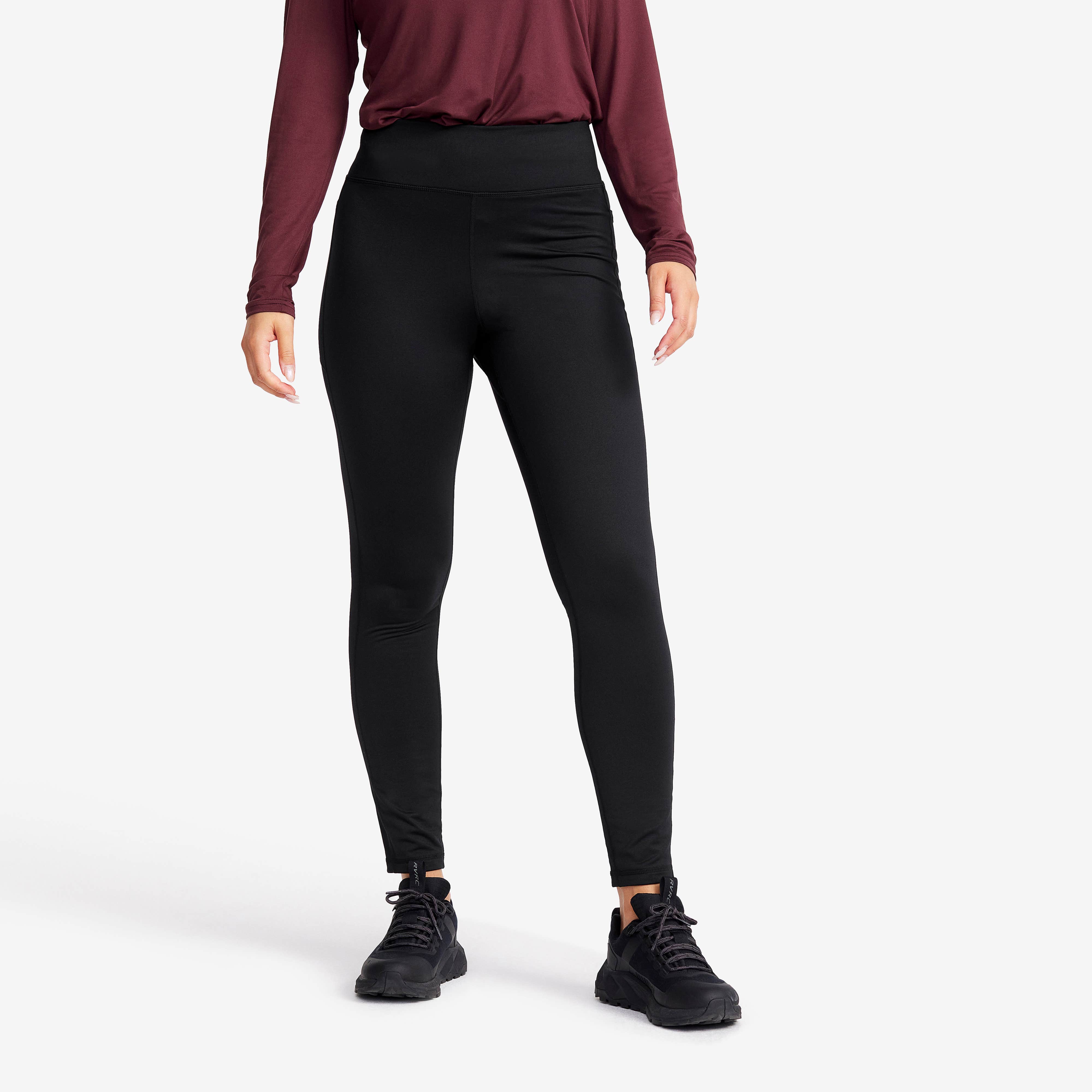 Alaska Fleece Lined Tights Dame Black