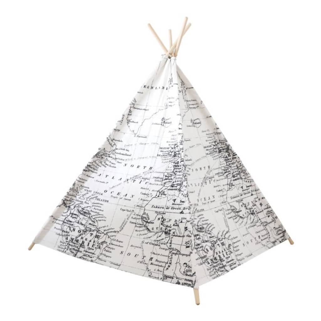 Tipi world map noir et blanc