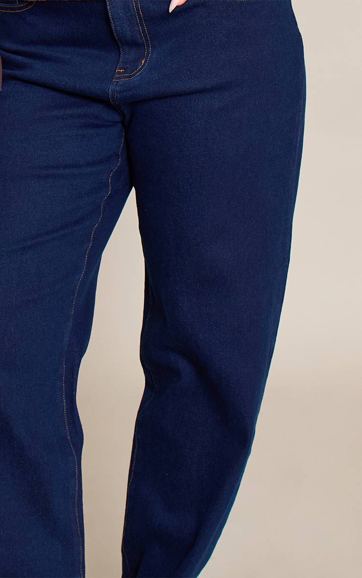 Bleu Indigo Jean Denim Cargo Barrel À Détails De Coutures Shape