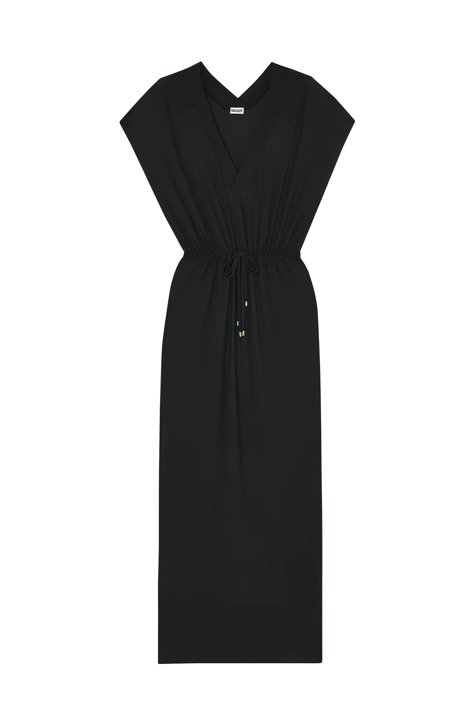 taya Longue robe ample en voile léger noir Noir