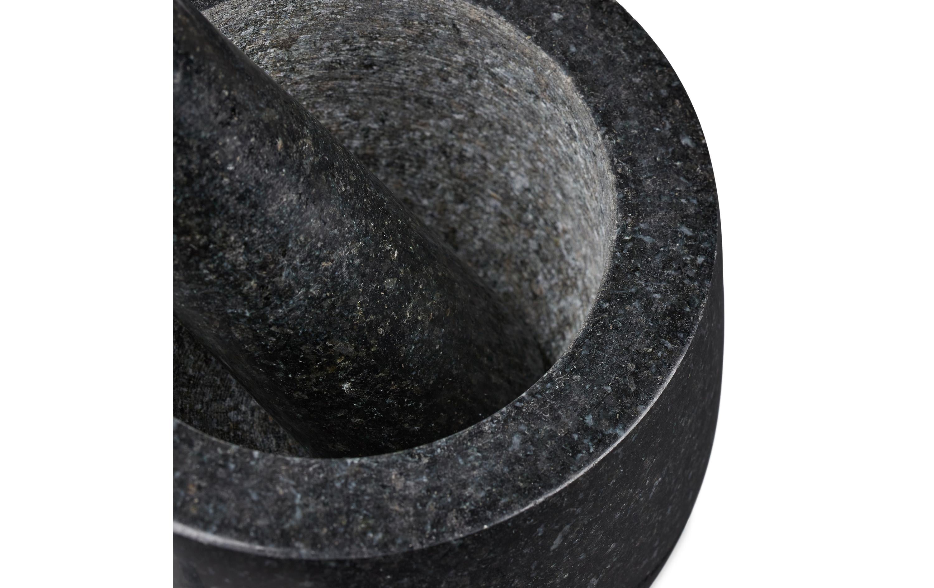 Mörser mit Stössel 12 cm, GranitPolierter Gewürzmörser und Stössel