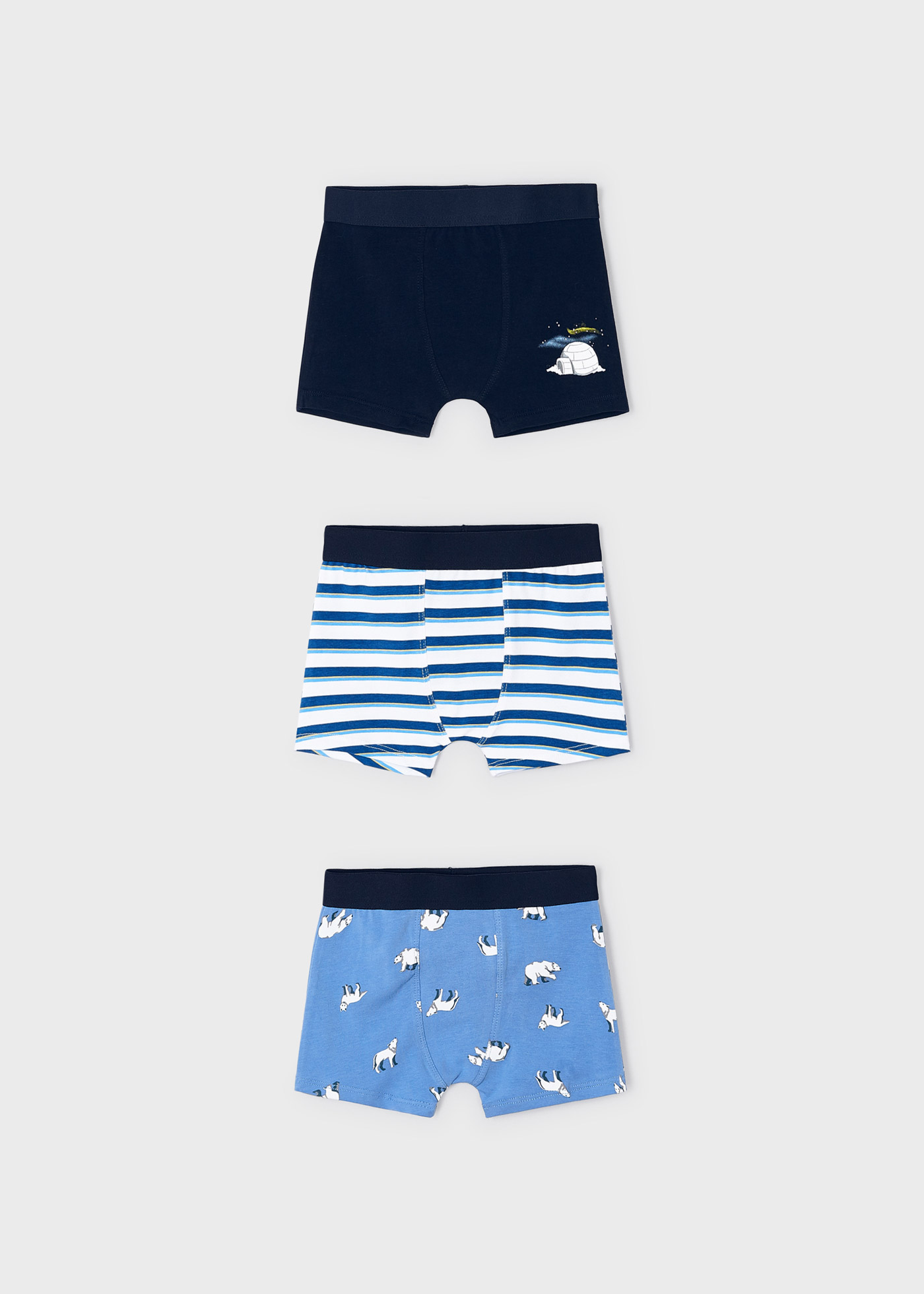 Conjunto de 3 cuecas boxer para meninos