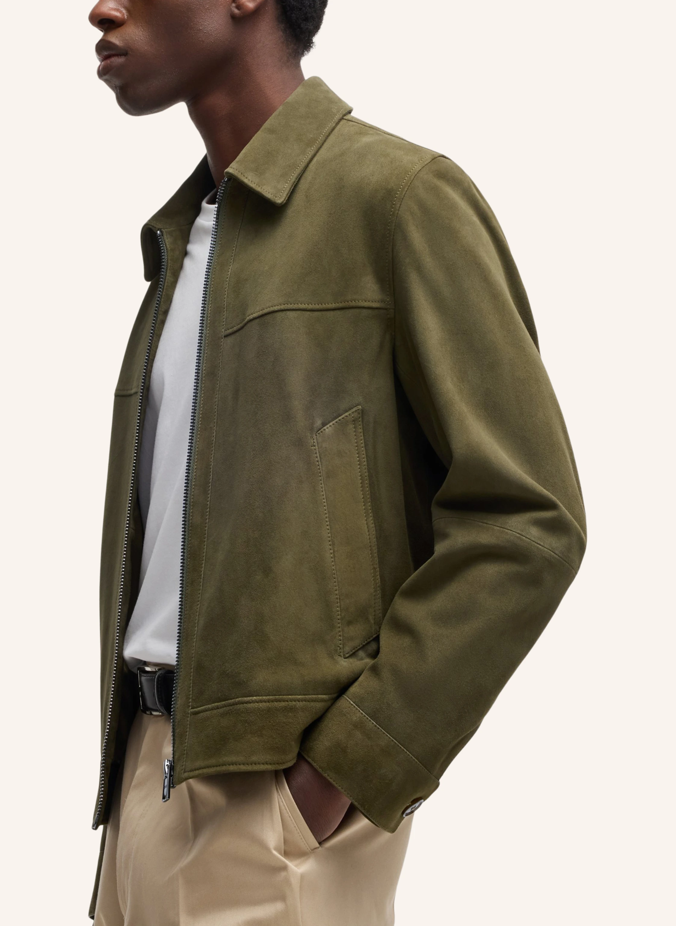 BOSS Lederjacke H-MALBANO5 Regular Fit
