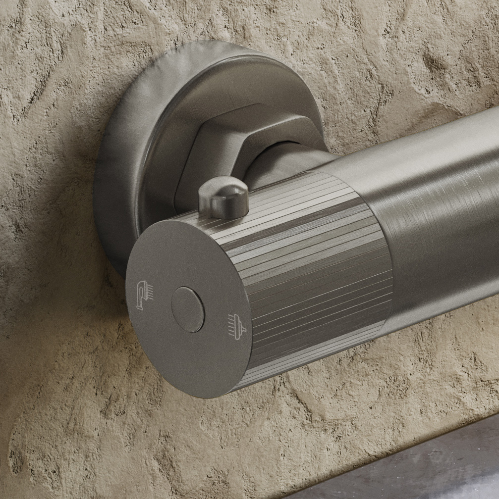 Saniclear Exclusive Stripes thermostatische opbouw badkraan RVS