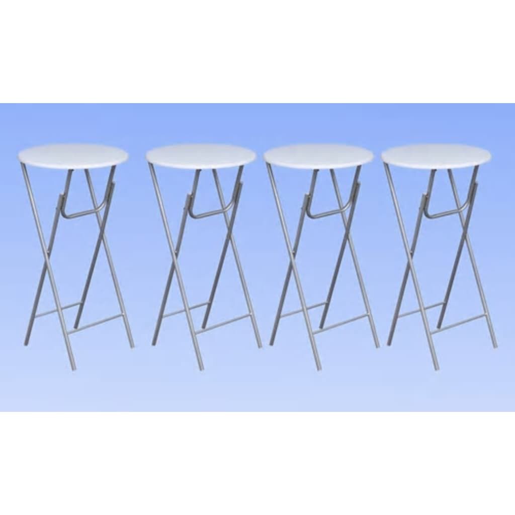 vidaXL Bartafels met MDF-blad, wit, 4 st.