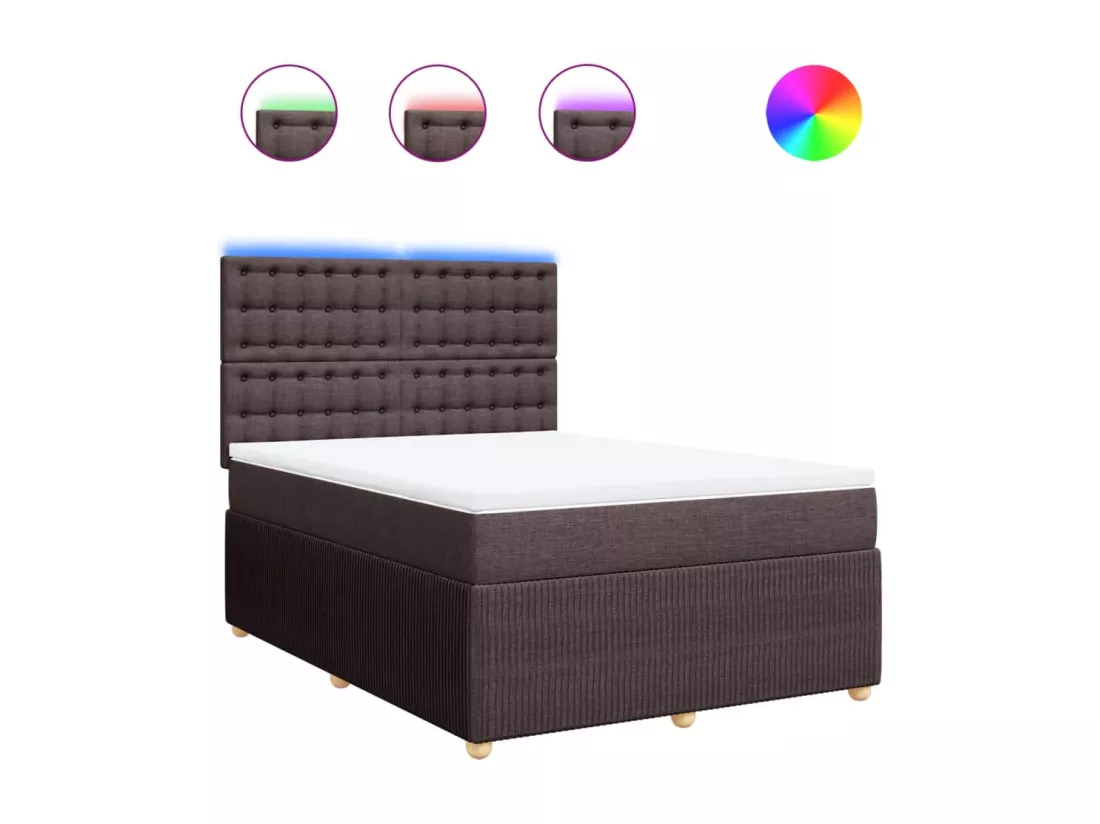 Sommier tapissier avec matelas Marron foncé 160x200 cm