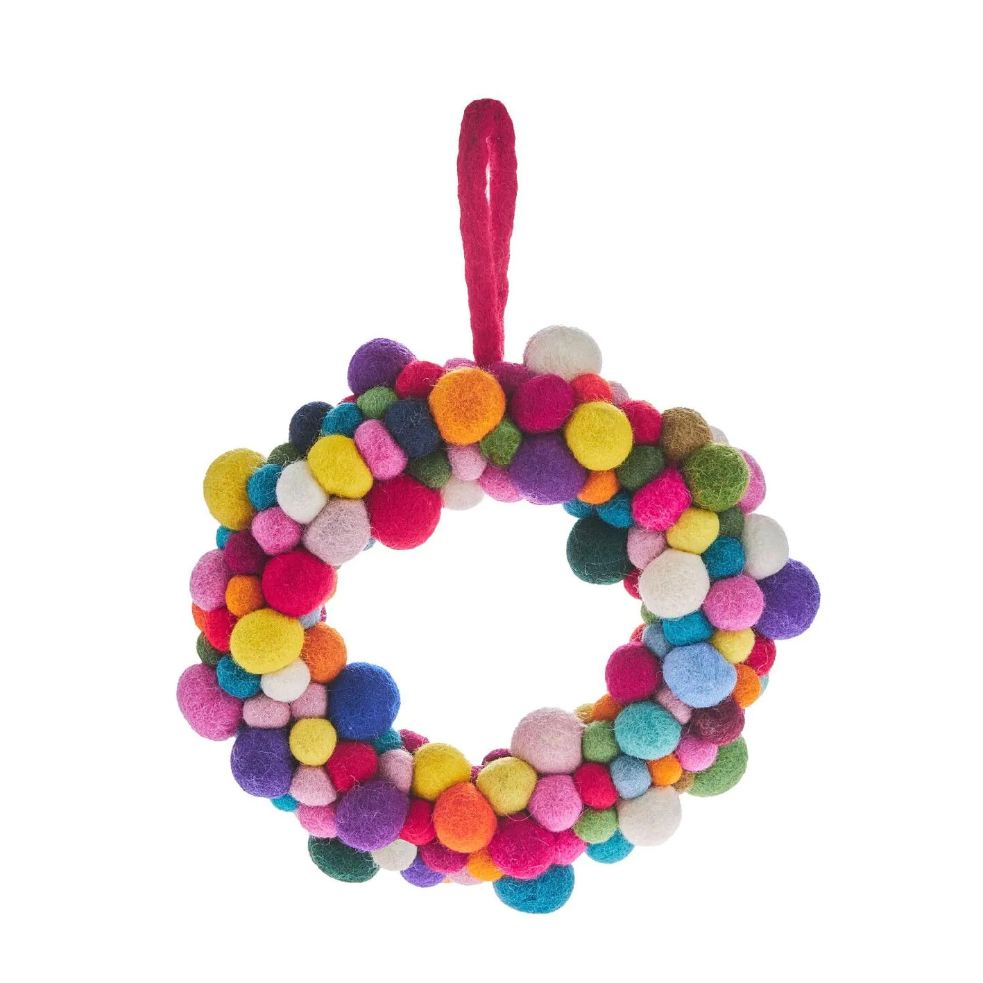 Kranz Filzkugeln, bunt, 20 cm
