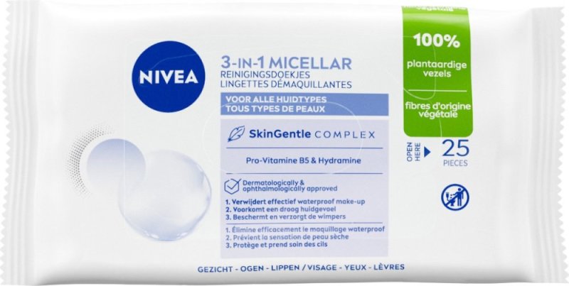 Nivea Nivea 3-in-1 verzorgende micellair reinigingsdoekjes 25 stuks
