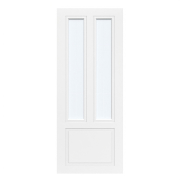 Arne & Bodil binnendeur ABT321 mat glas 8 vlaks met blanke rand - wit afgelakt