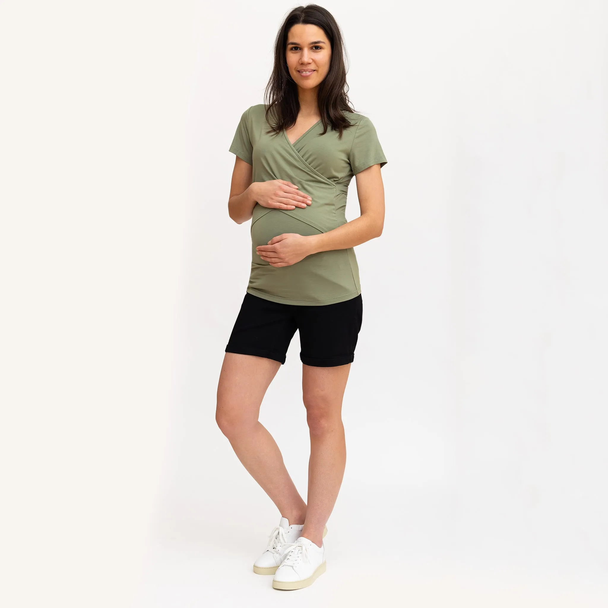 Bella Maternité Short Jeans Maternité Noir