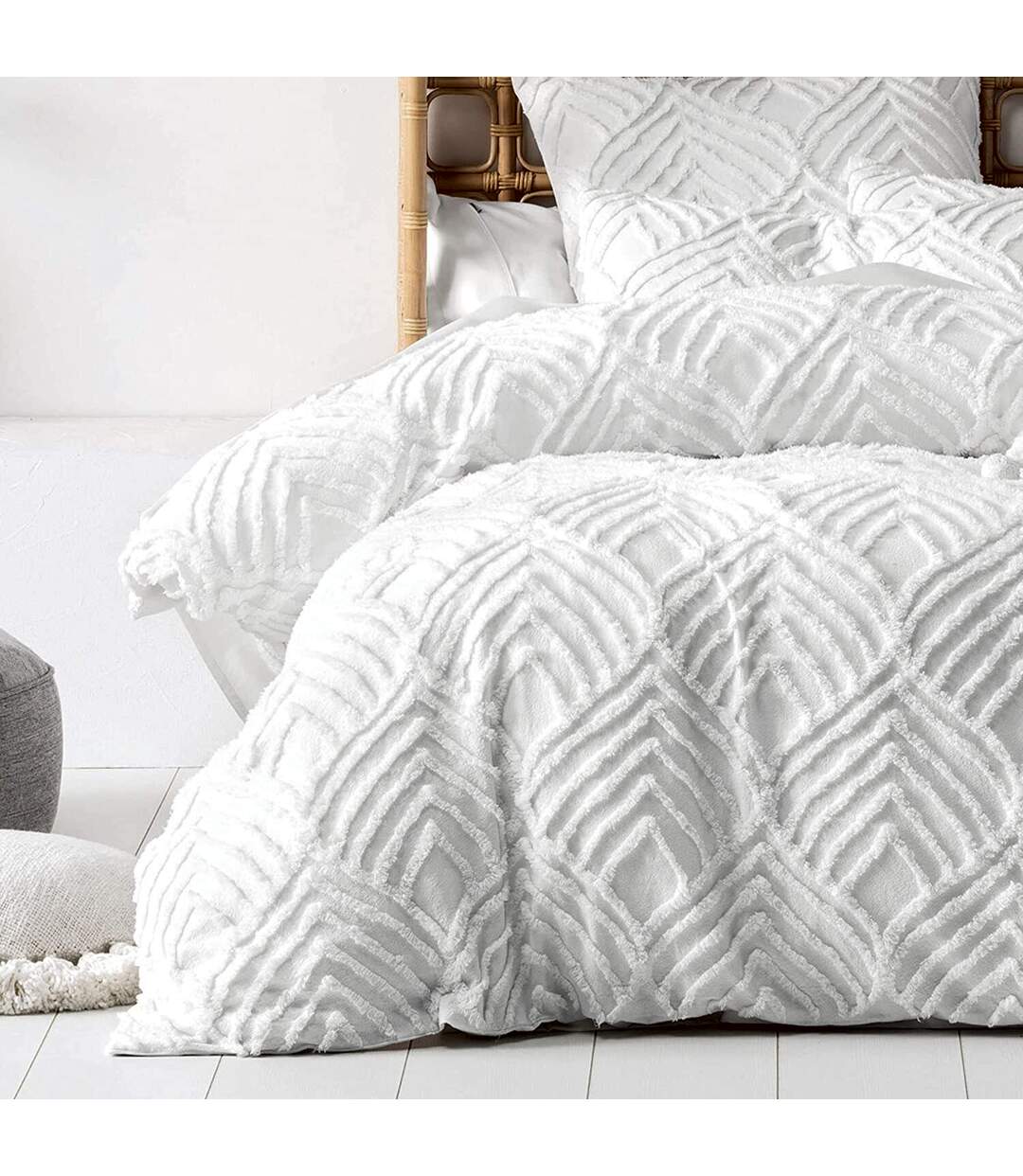 Linen House - Parure de lit PALM SPRINGS (Blanc) - UTRV2145