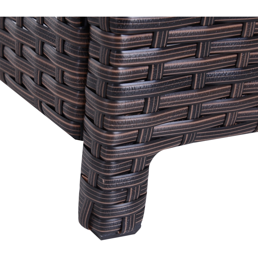 Outsunny Polyrattan Gartentisch braun