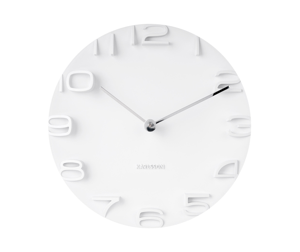 Wall clock On The Edge white w. chrome hands