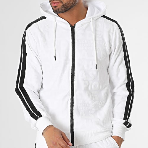 Ensemble De Survetement A Bandes Blanc