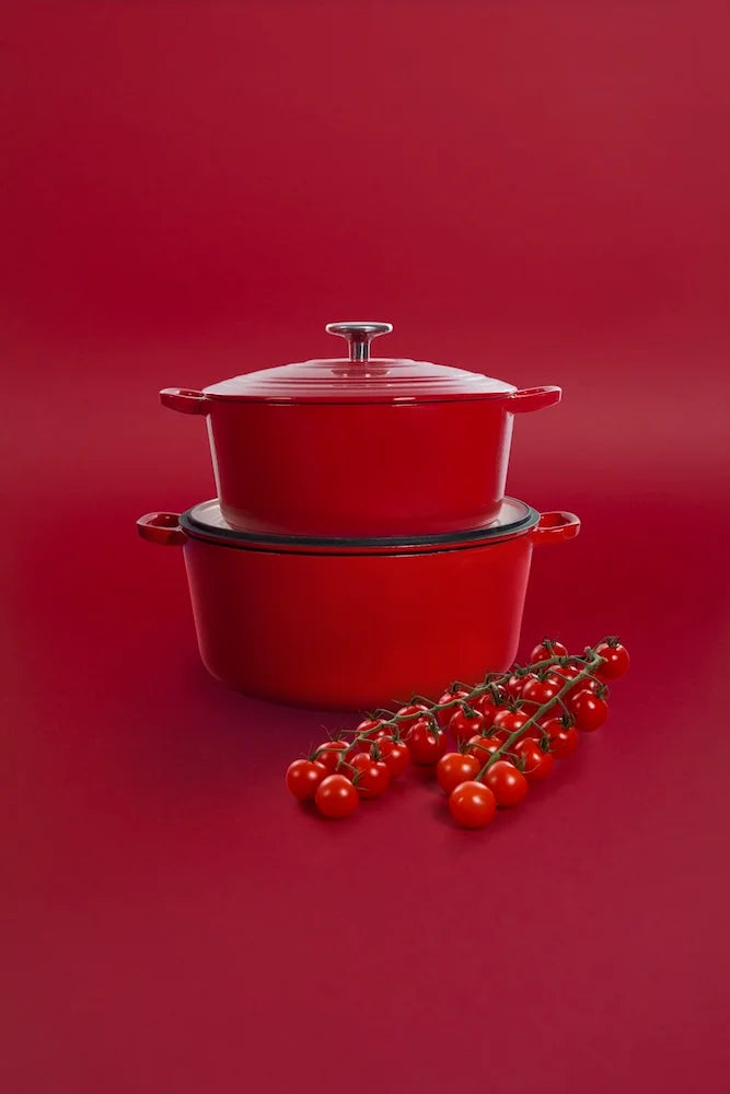 BK Bourgogne Braadpan Gietijzer - Chili Red