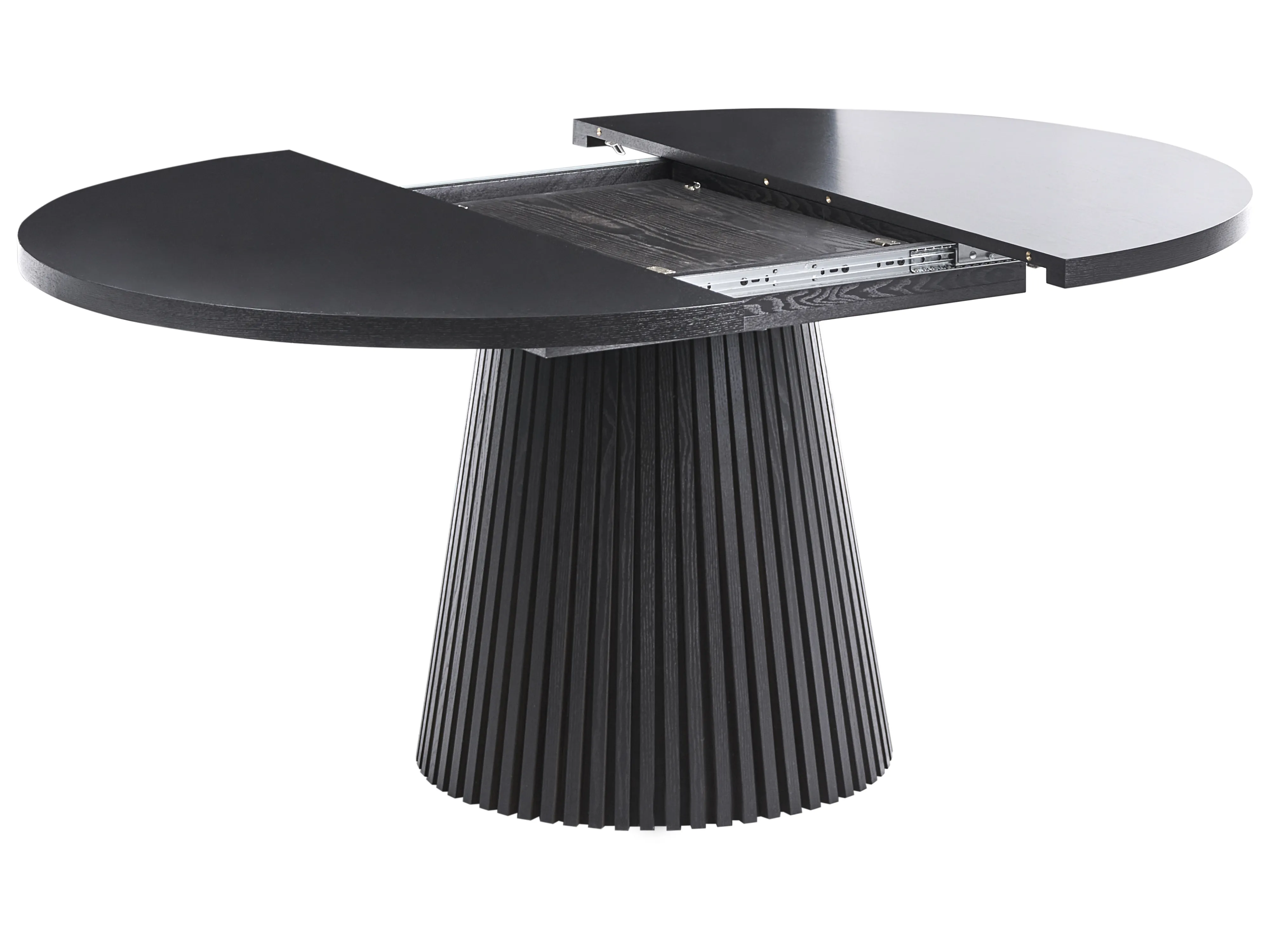 Eettafel uitschuifbaar MOORE Zwart essenfineer 120 cm 120/160 cm