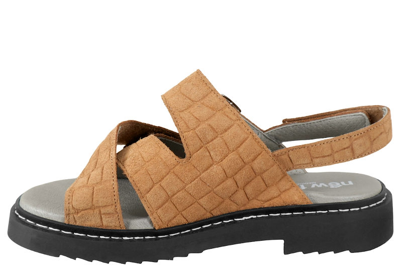 NEW FEET SANDAL I TAN PRÆGET SKIND