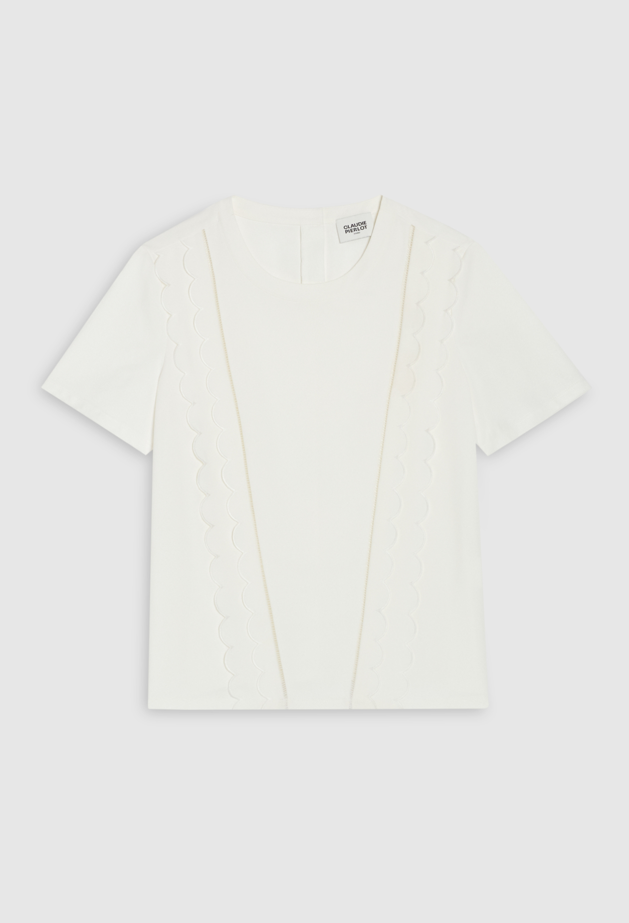 T-shirt festonne blanc
