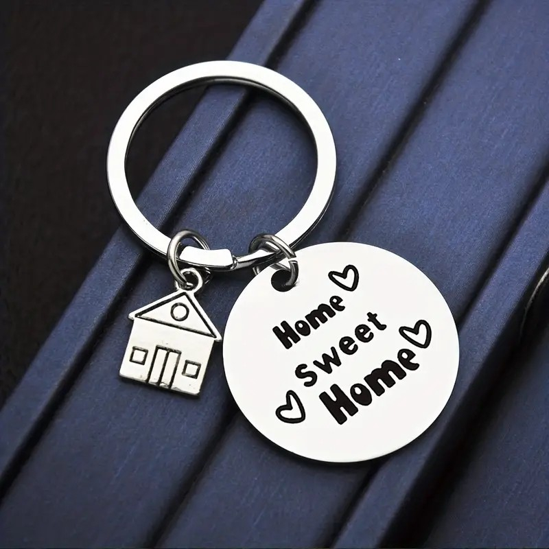 Metall Schlüsselanhänger Handtaschen Accessoire mit Spaltring - Home Sweet Home