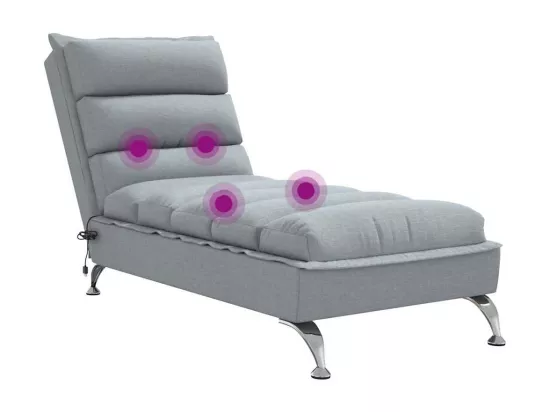 Prolenta Premium - Chaise longue de massage avec coussins gris clair tissu