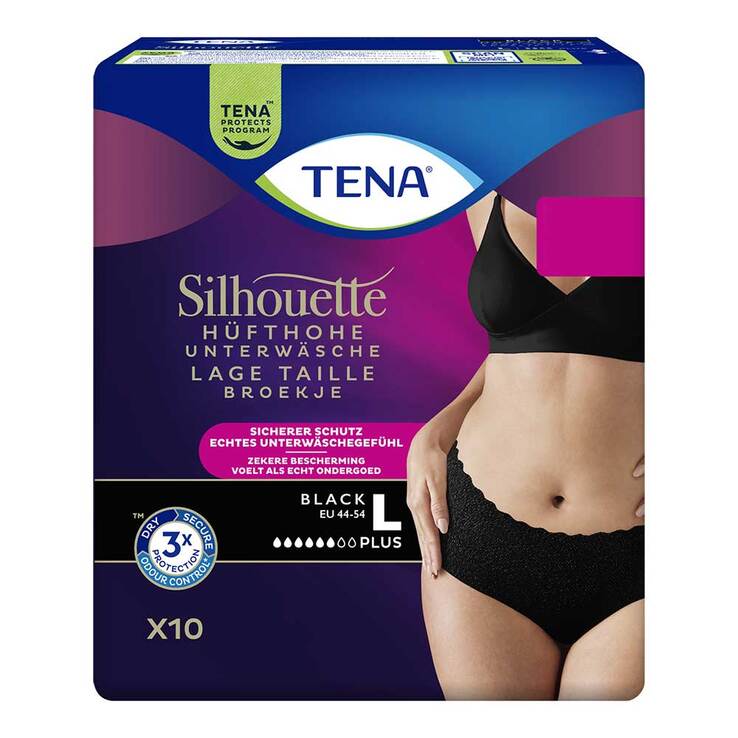 Tena Silhouette Plus L black Inkontinenz Pants, 10 St