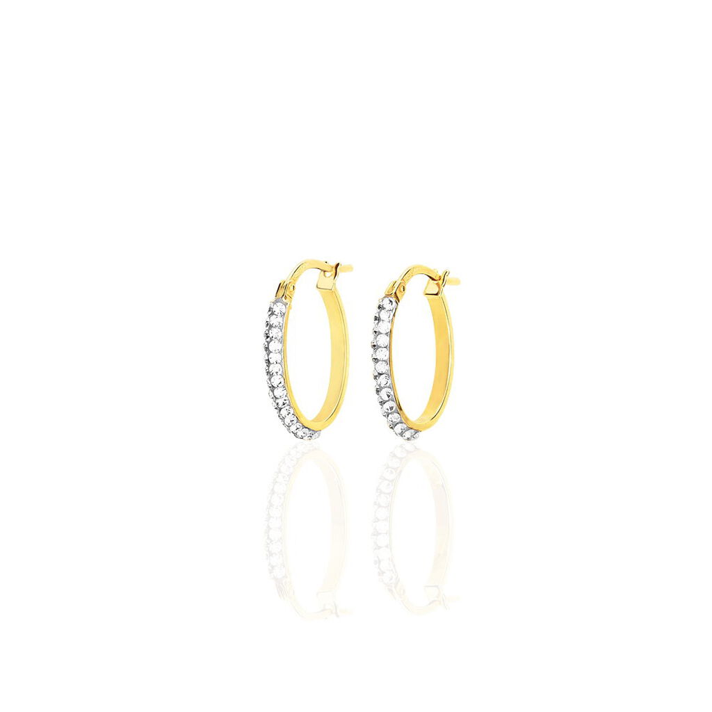 Créoles Sandrine Or Jaune Strass