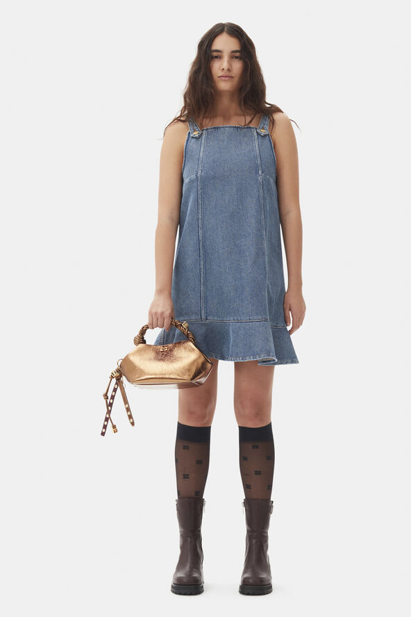 Ganni Heavy Denim Mini Dress Tint wash