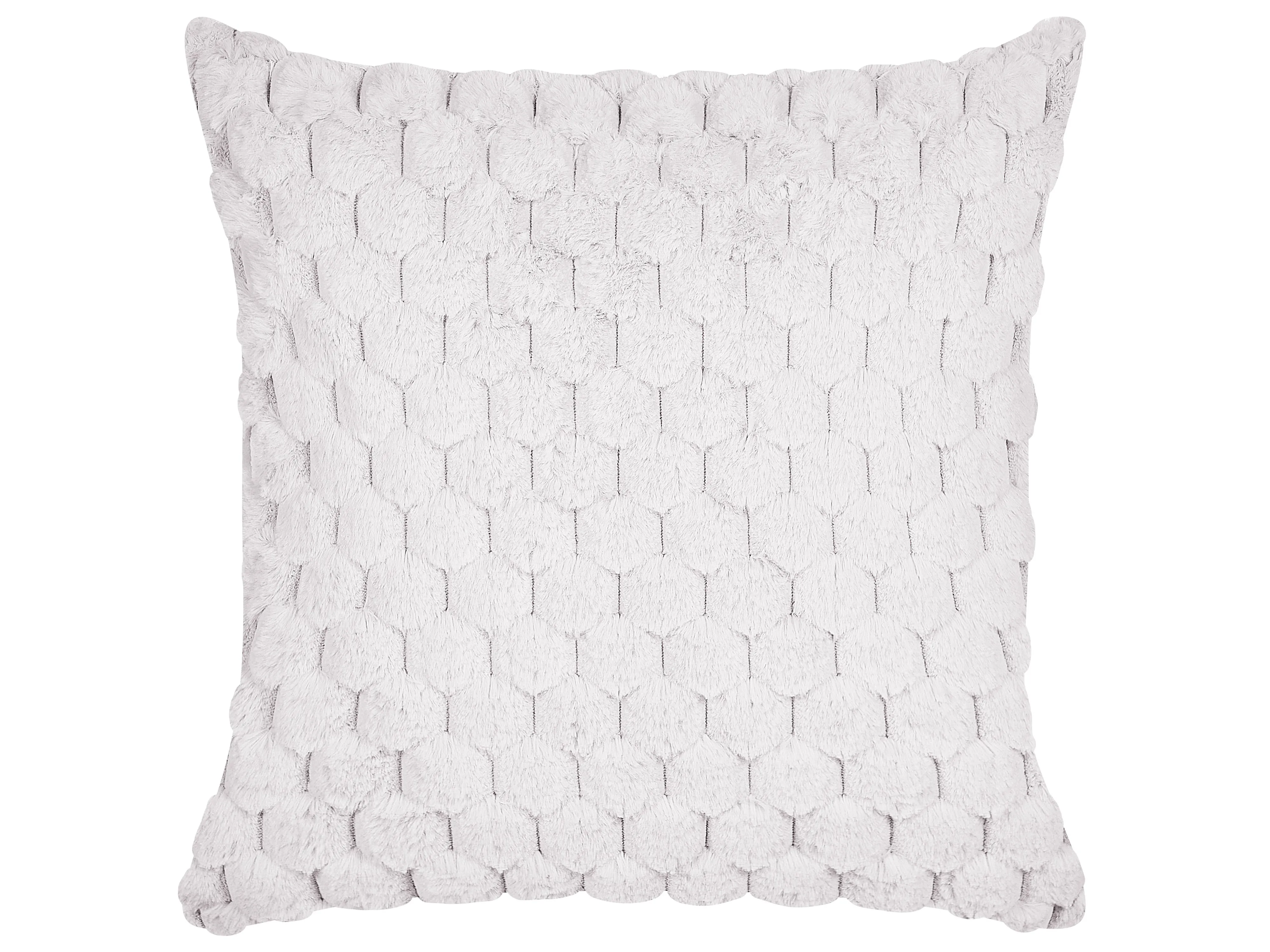 Set van 2 sierkussens PURSLANE Nepbont 43 x 43 cm Wit geometrisch patroon