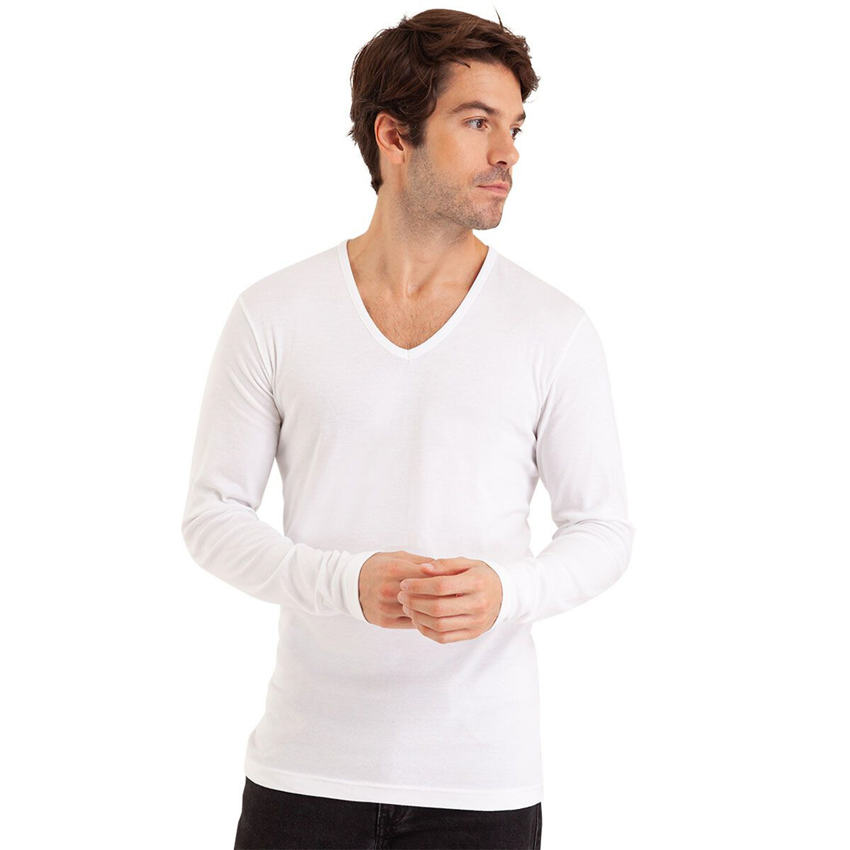EMINÊNCIA<br>Camiseta de manga comprida com decote em V